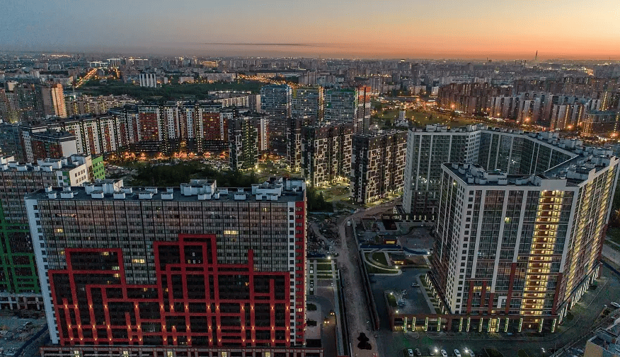 ЖК Европейский парк в Кудрово вечером