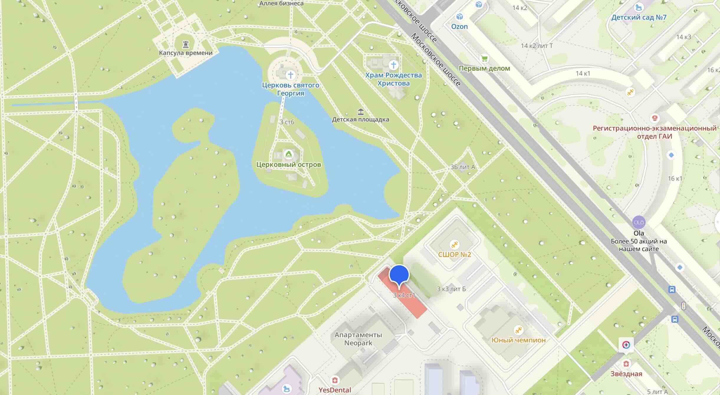 ЖК NEO со стороны Пулковского парка